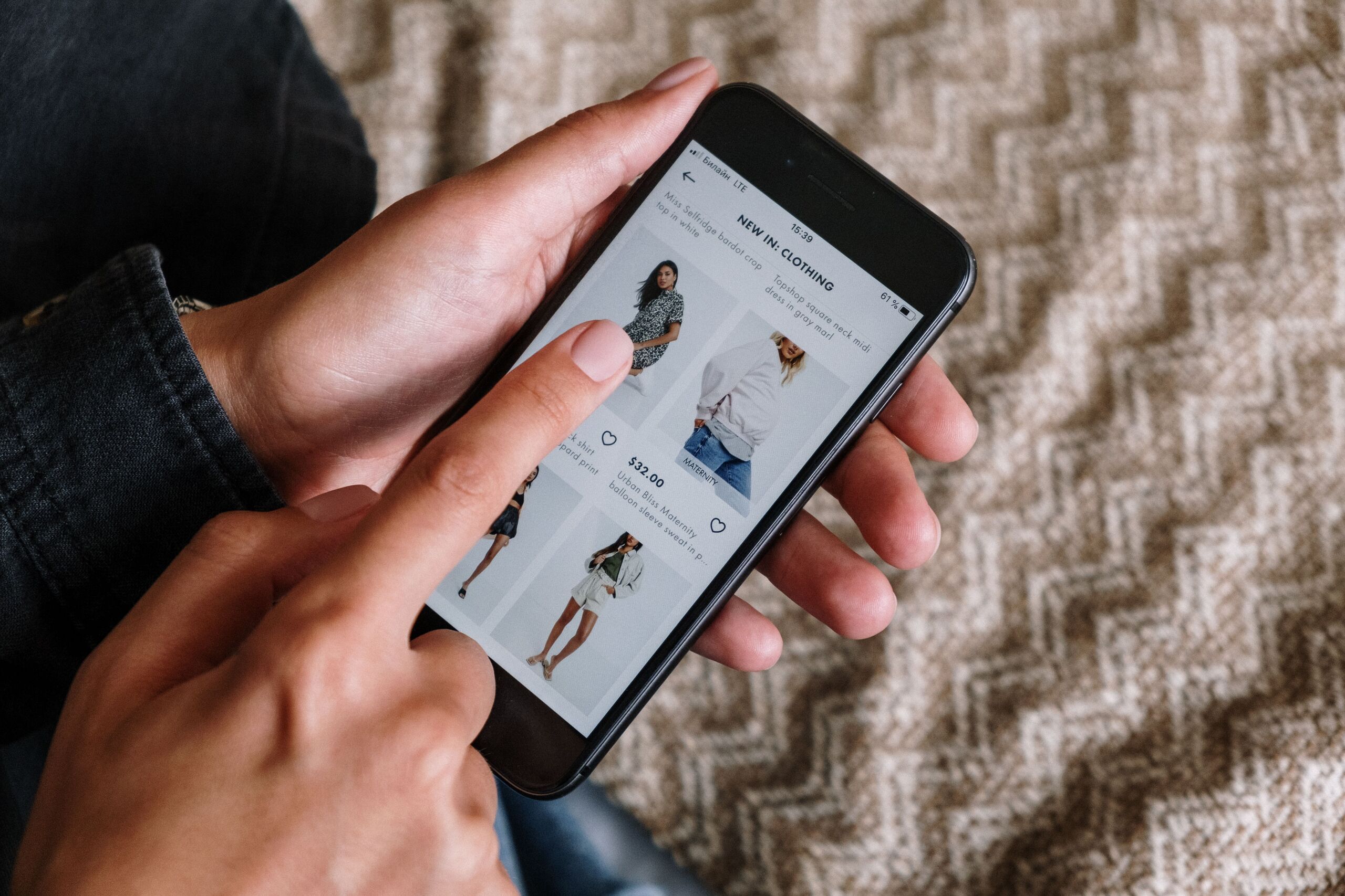 Site e-commerce sur smartphone